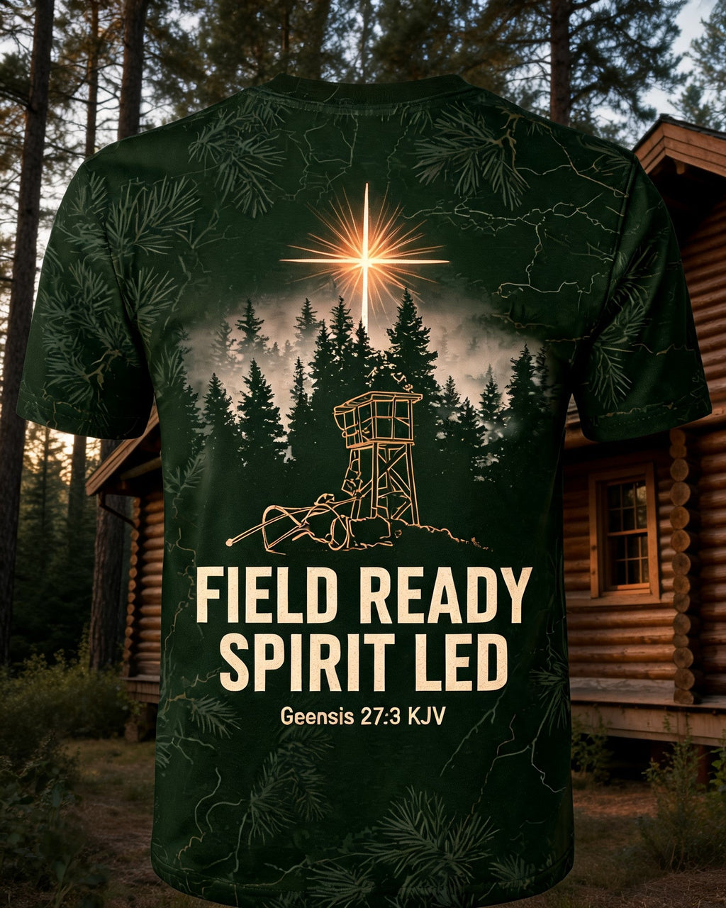Christian Hunting Shirt Field Ready Spirit Led AOP Tee