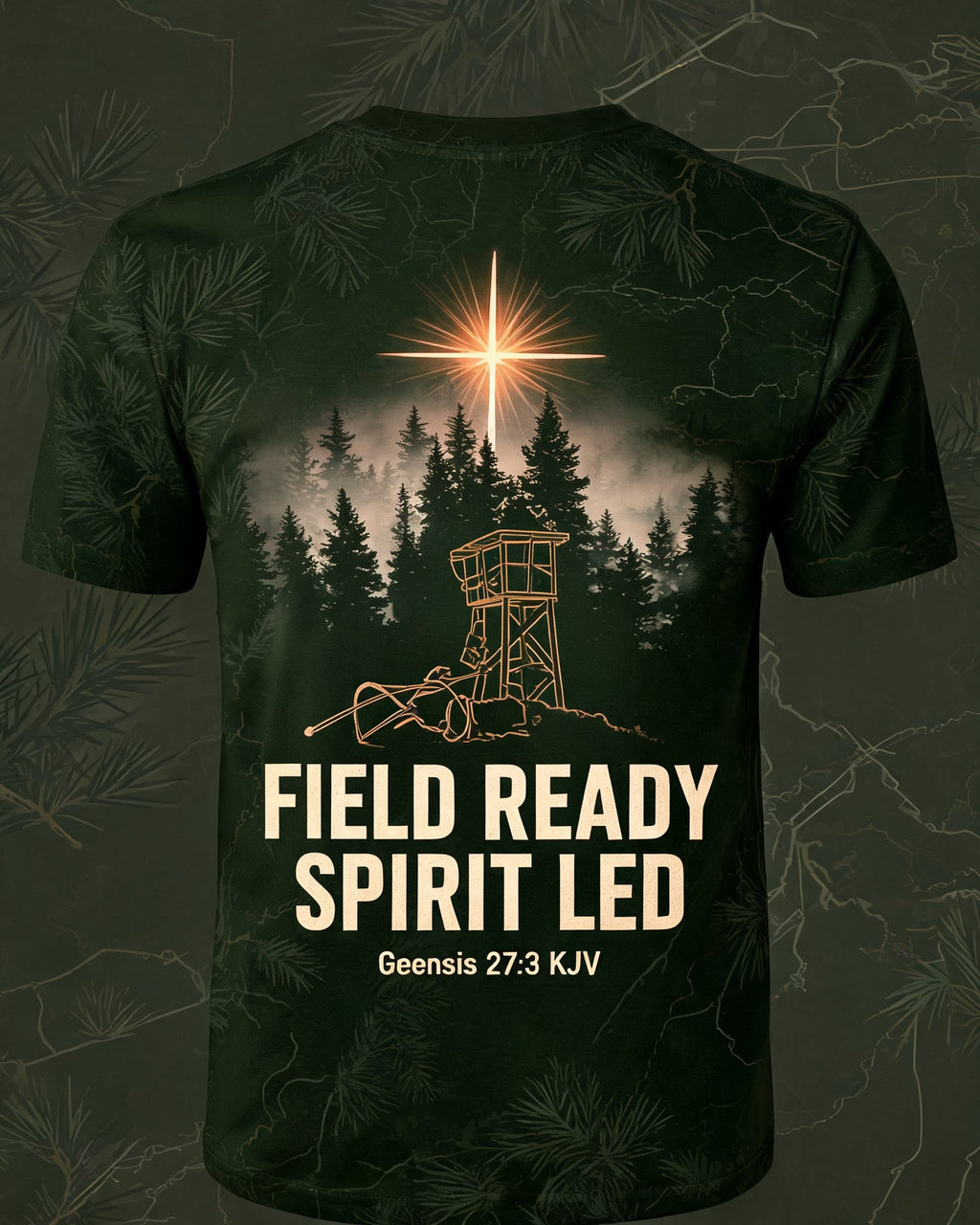 Christian Hunting Shirt Field Ready Spirit Led AOP Tee