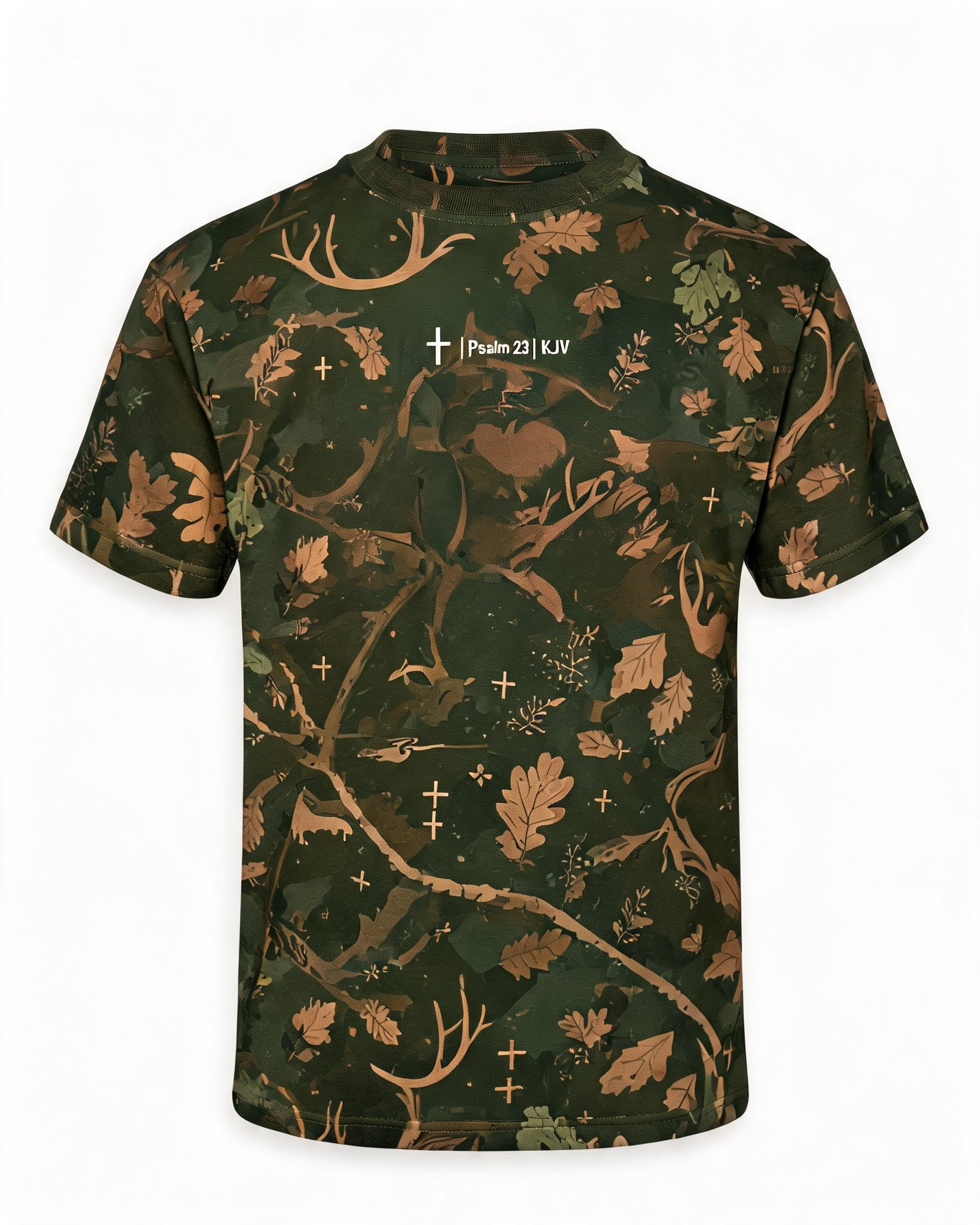 Christian Shirt Camo Field Covered By Grace AOP Tee