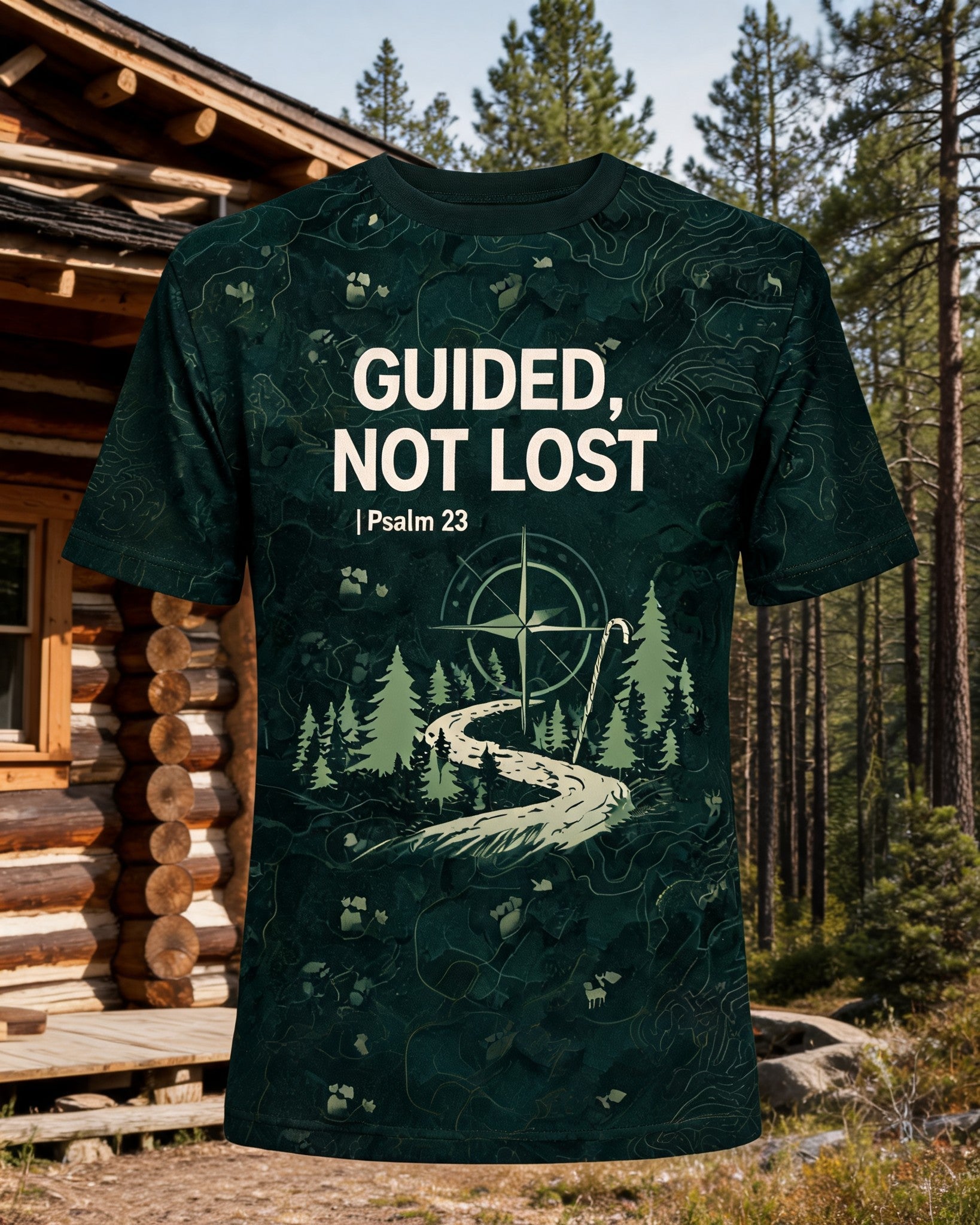 Christian Shirt Minimalist Guided Not Lost AOP Tee