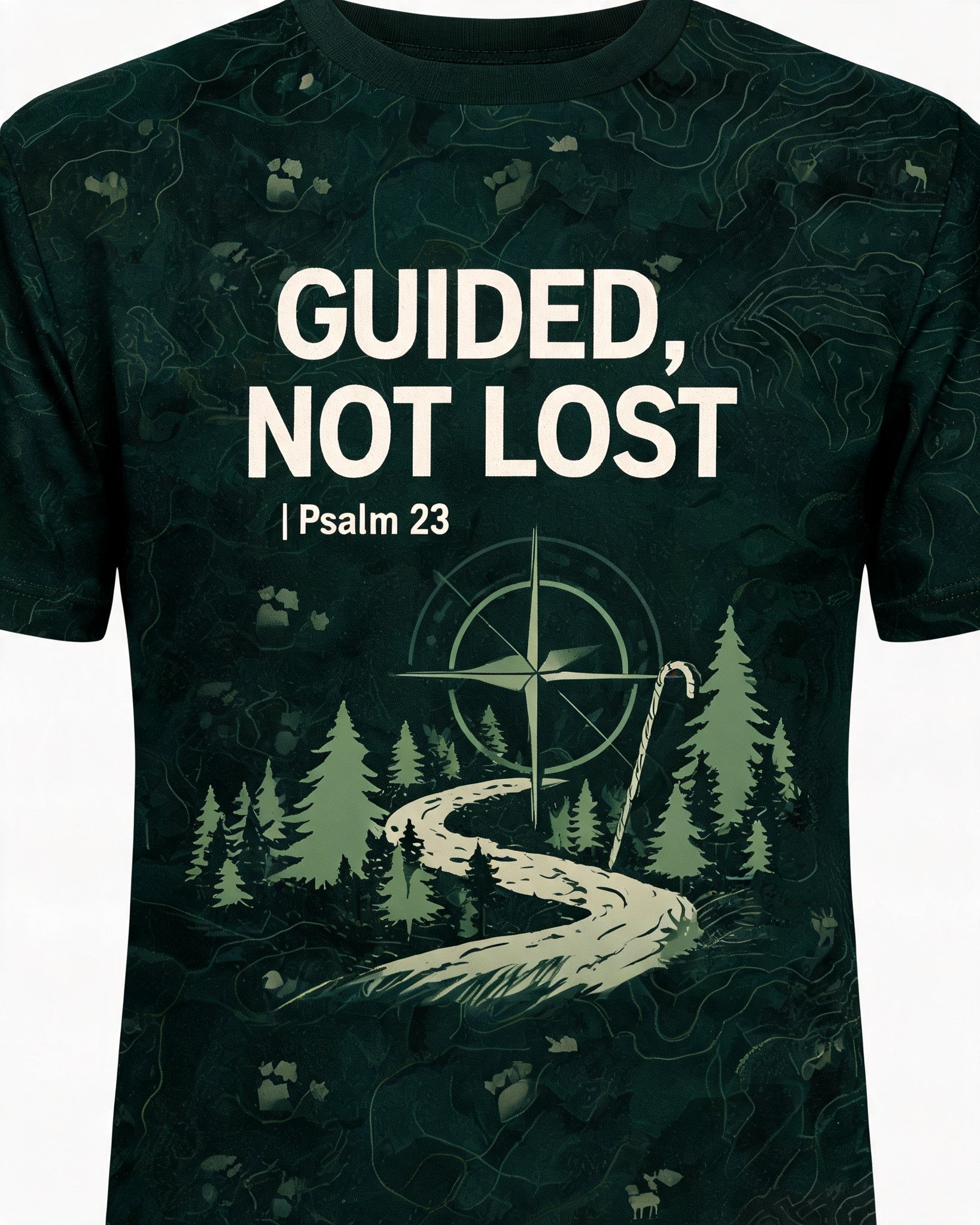 Christian Shirt Minimalist Guided Not Lost AOP Tee