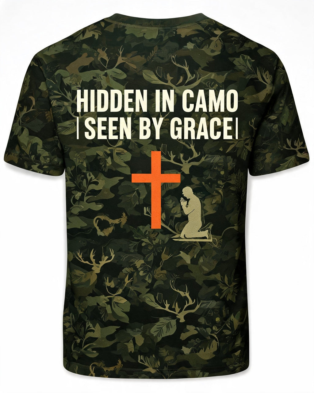 Christian Shirt Camo Hidden In Camo Seen By Grace AOP Tee
