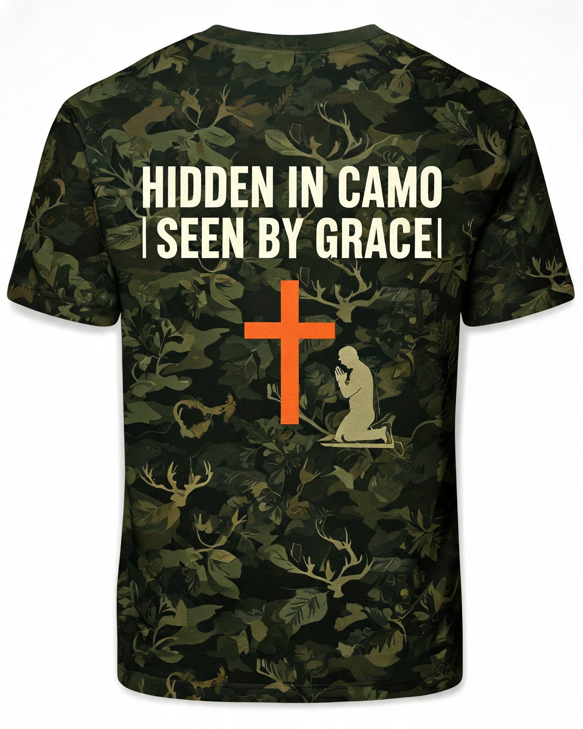 Christian Shirt Camo Hidden In Camo Seen By Grace AOP Tee