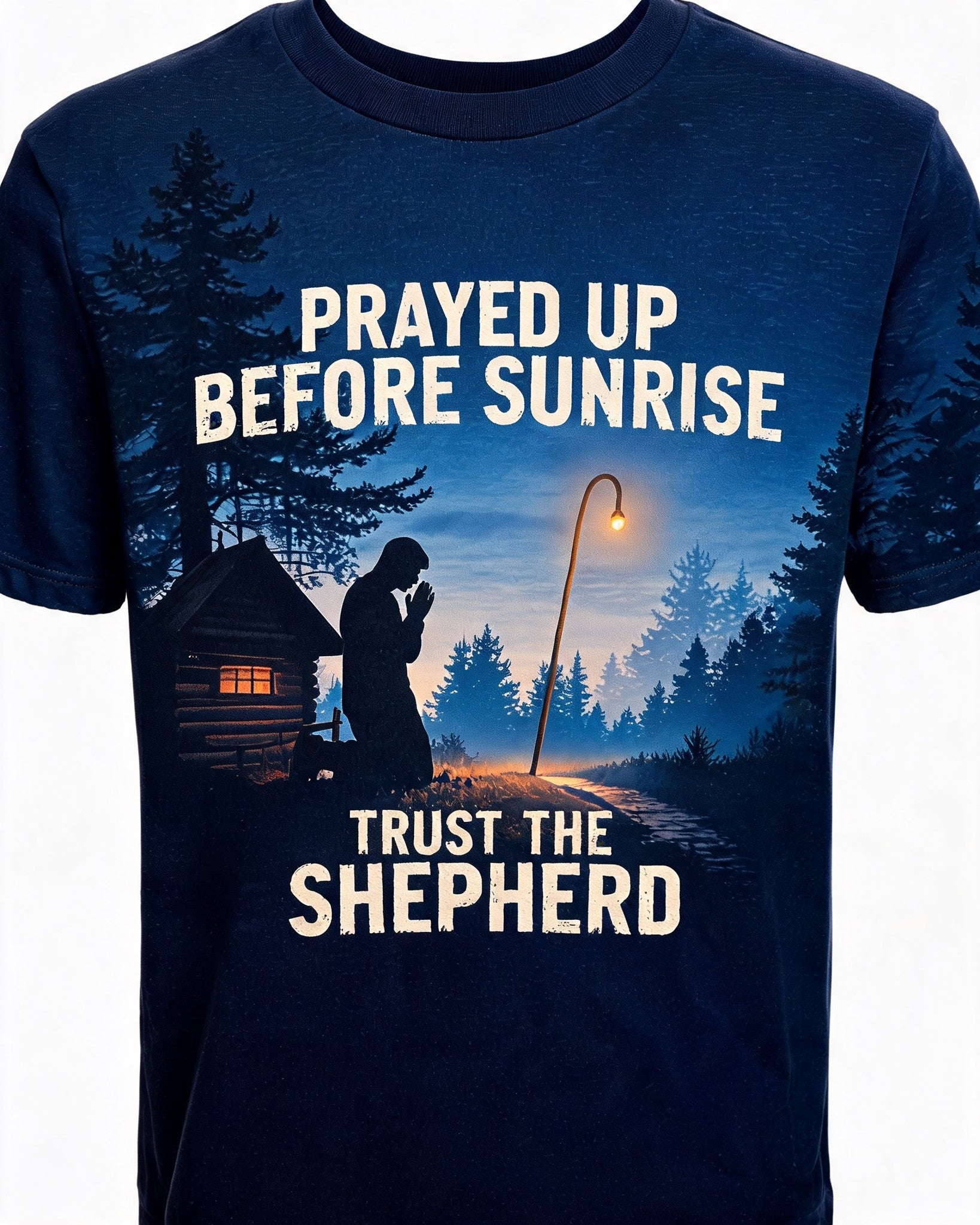 Christian Hunting Shirt Prayed Up Before Sunrise AOP Tee