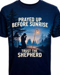 Christian Hunting Shirt Prayed Up Before Sunrise AOP Tee