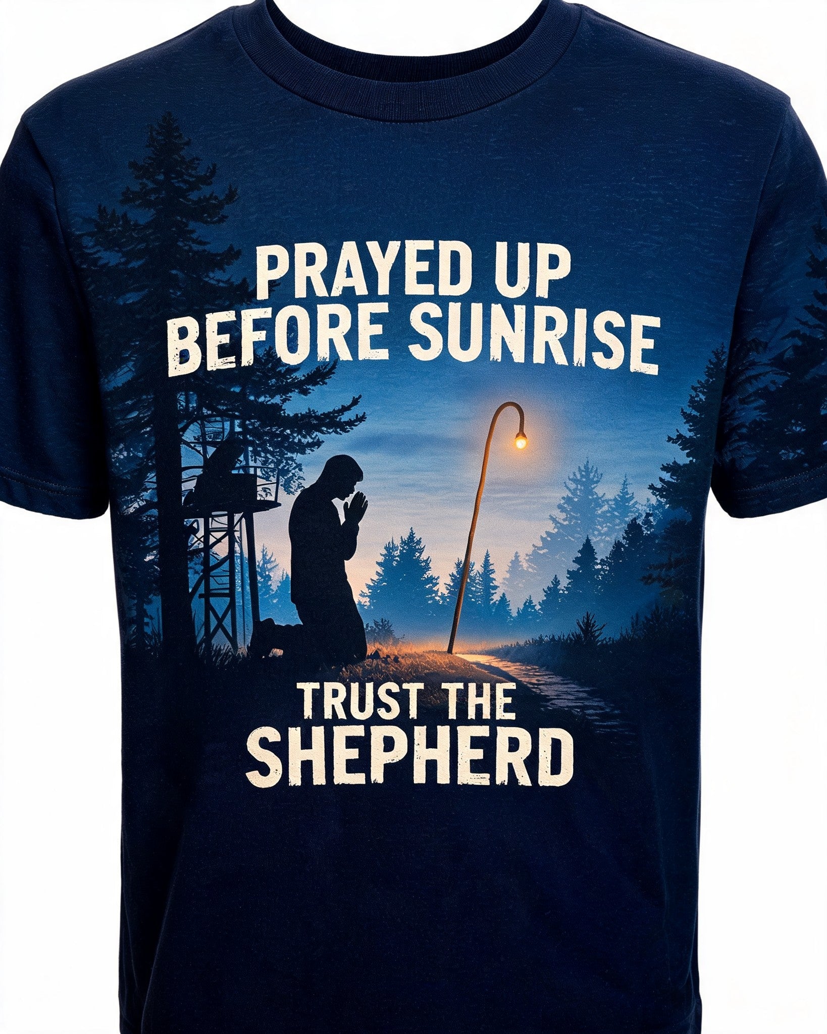 Christian Hunting Shirt Prayed Up Before Sunrise AOP Tee