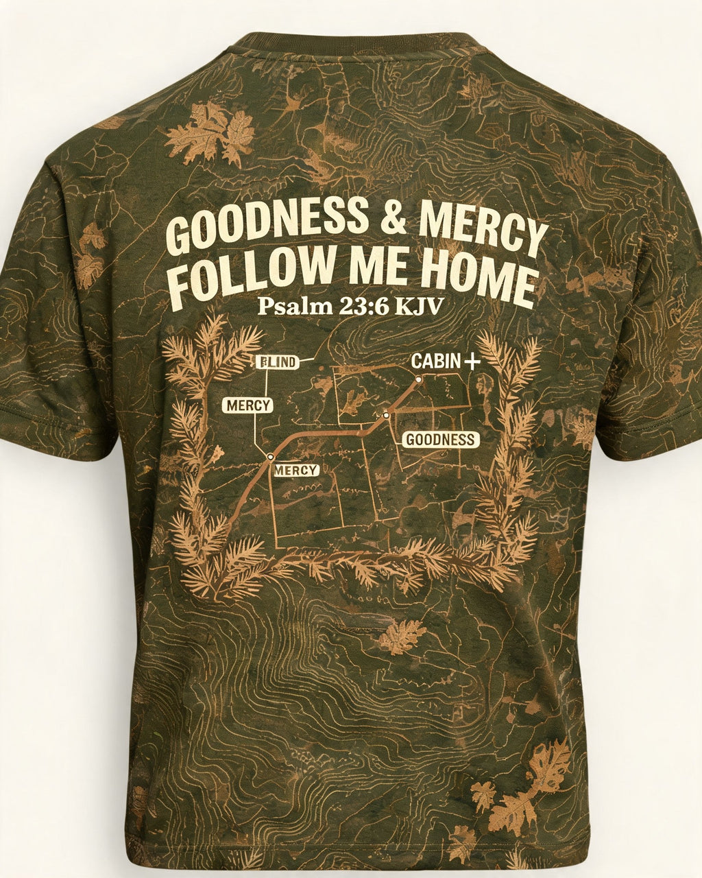 Christian Hunting Shirt Goodness And Mercy Vintage AOP Tee