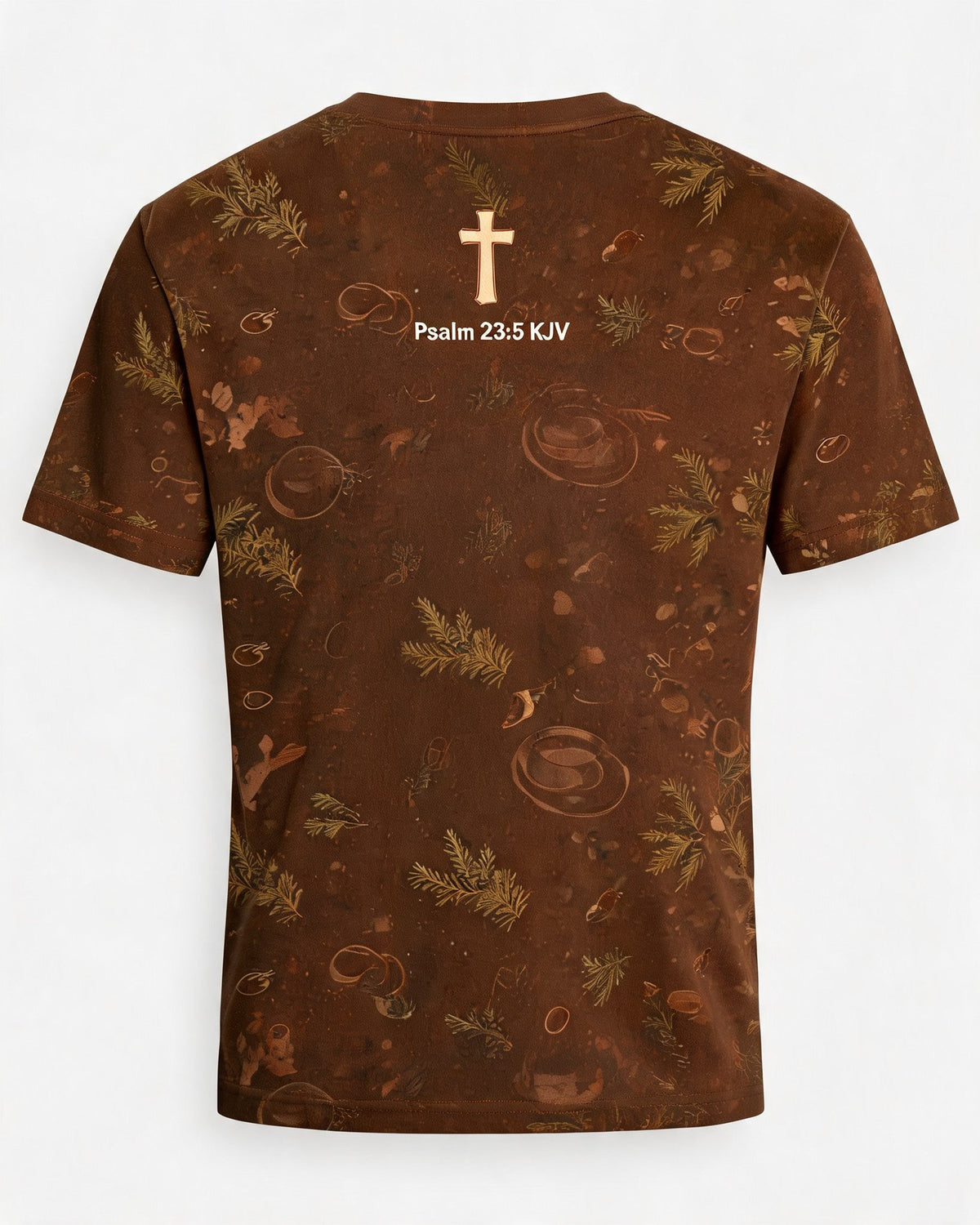 Christian Shirt Brown My Cup Runneth Over AOP Tee