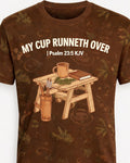 Christian Shirt Brown My Cup Runneth Over AOP Tee