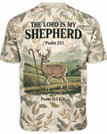 Christian Shirt Camo - The Lord Is My Shepherd Camo Hunter Short Sleeve AOP T-shirt