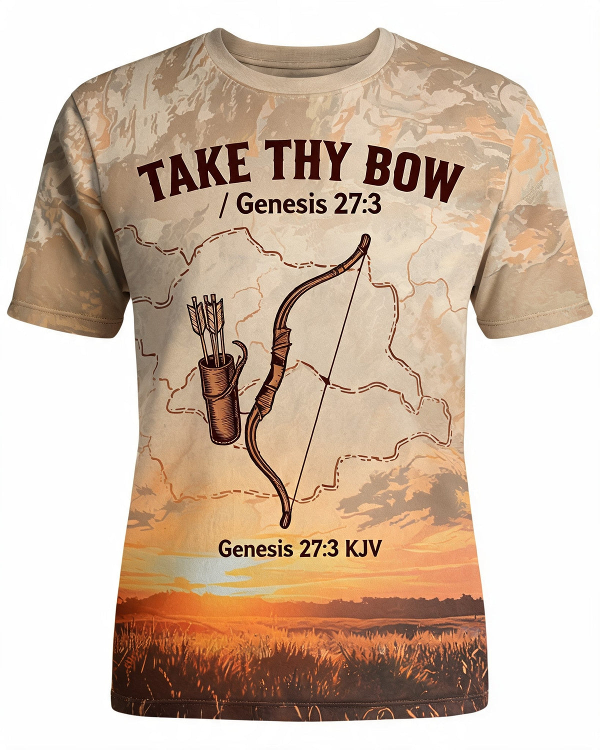 Christian Hunting Shirts For Men - Take Thy Bow Field Hunter Short Sleeve AOP T-shirt