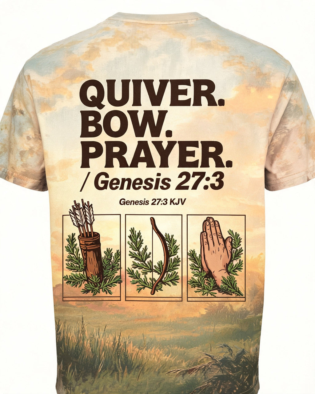 Christian Hunting Shirt - Quiver Bow Prayer Hunter Short Sleeve AOP T-shirt