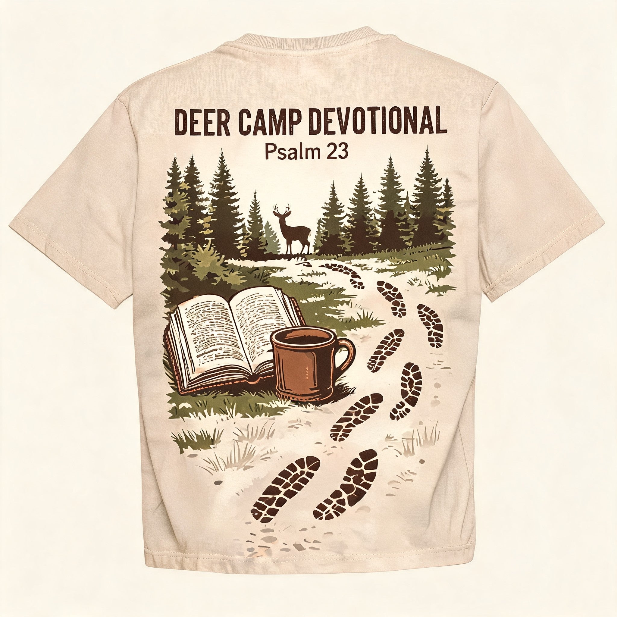 Christian Hunting Shirts For Men - Deer Camp Devotional Short Sleeve AOP T-shirt
