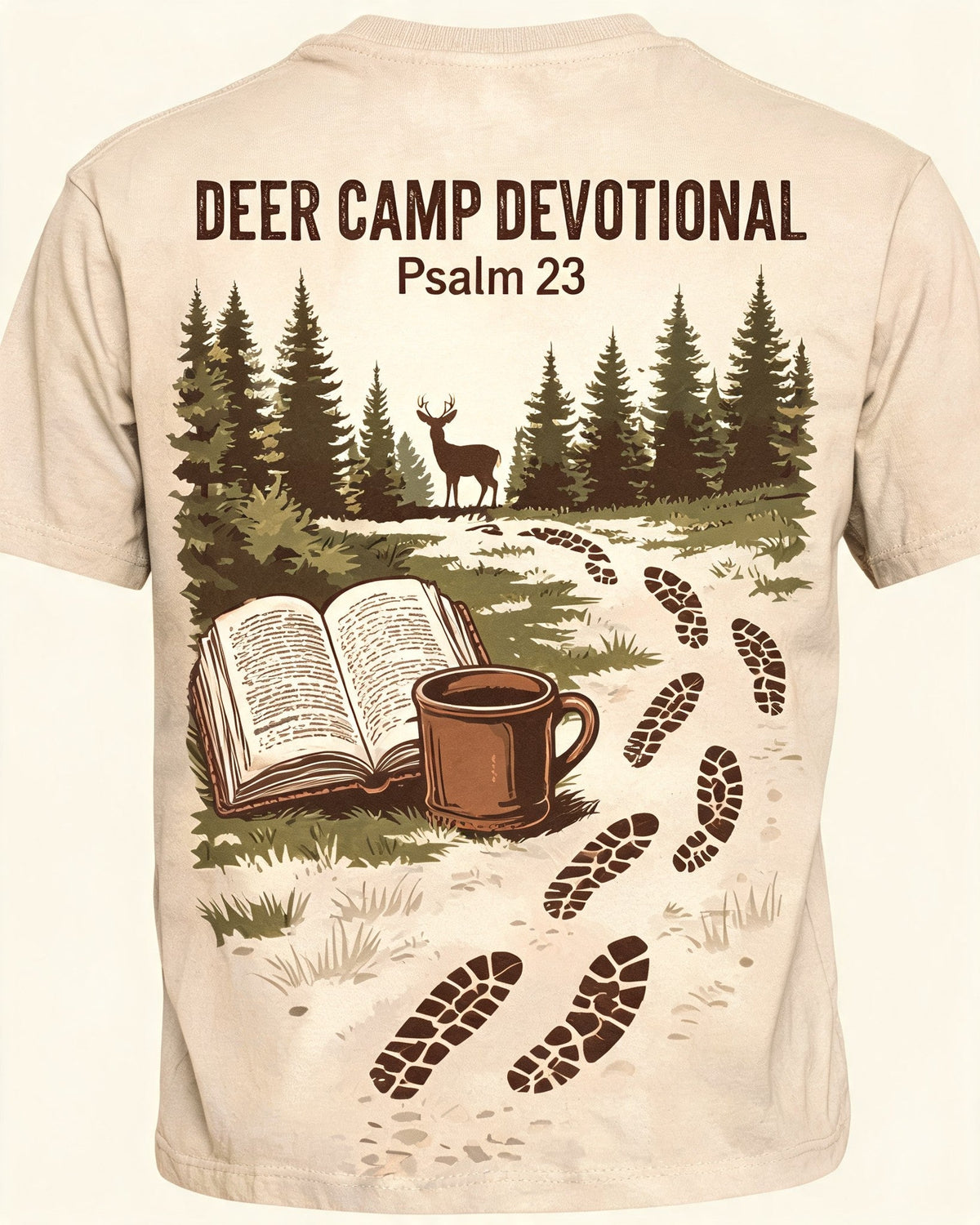 Christian Hunting Shirts For Men - Deer Camp Devotional Short Sleeve AOP T-shirt