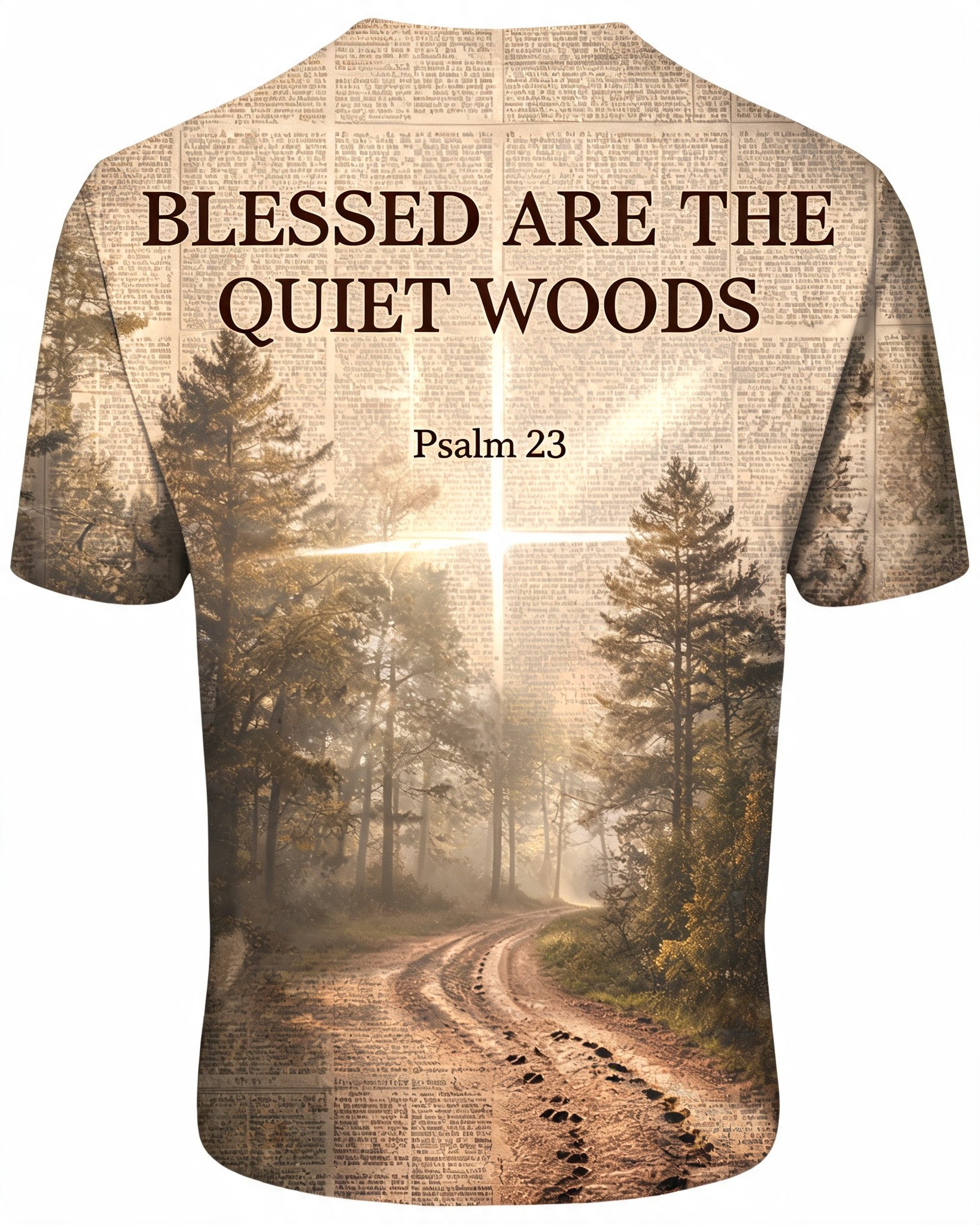 Christian Hunting Shirt - Blessed Are The Quiet Woods Short Sleeve AOP T-shirt