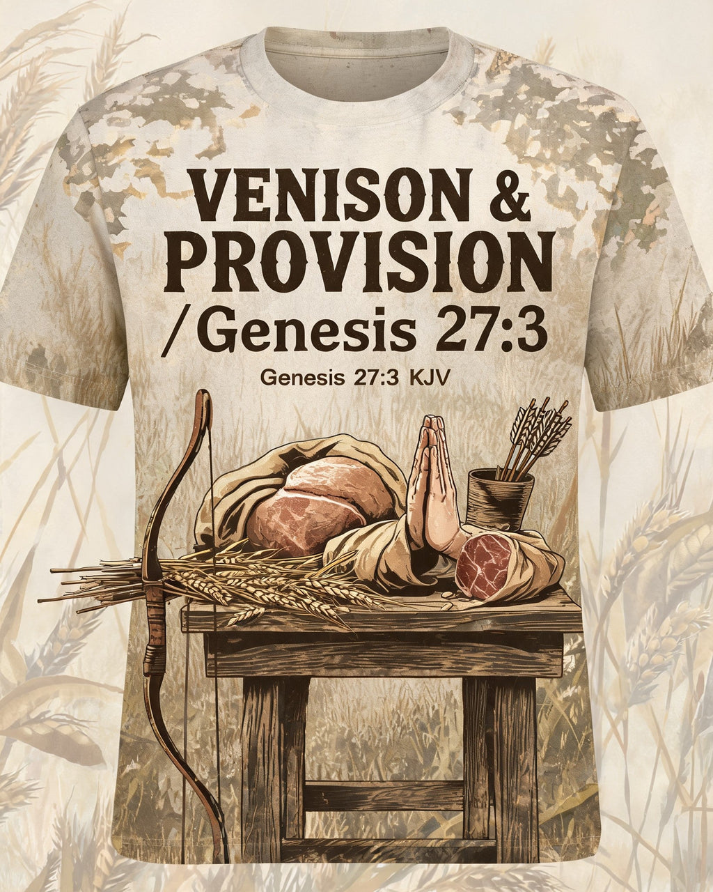 Christian Hunting Shirts For Men - Venison And Provision Short Sleeve AOP T-shirt