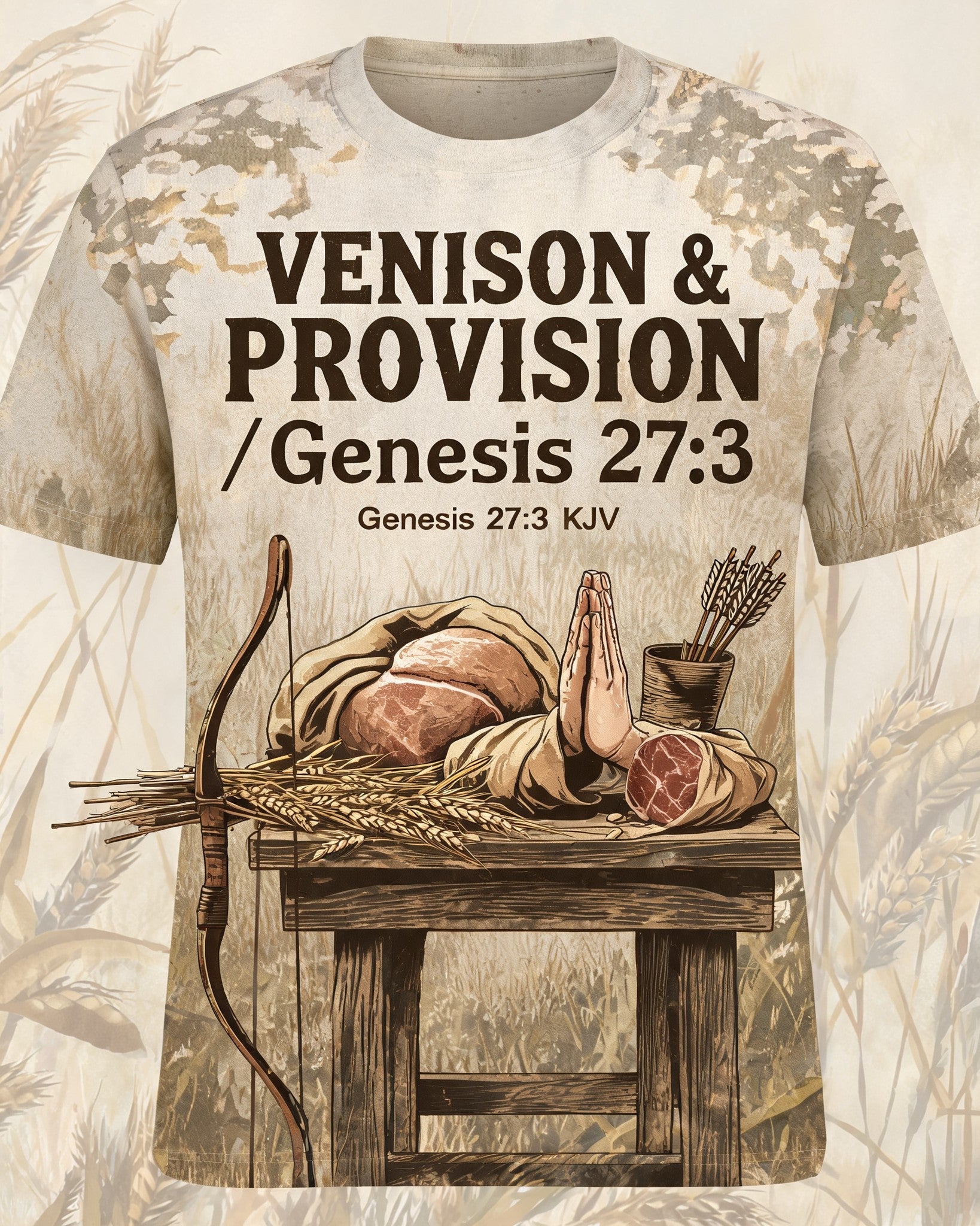 Christian Hunting Shirts For Men - Venison And Provision Short Sleeve AOP T-shirt