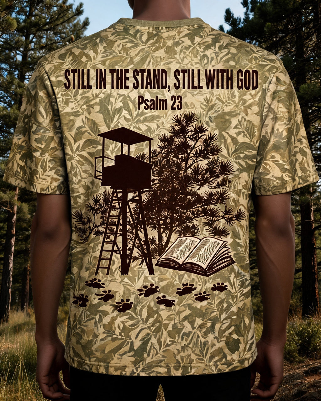Christian Hunting Shirt - Still In The Stand Still With God Short Sleeve AOP T-shirt