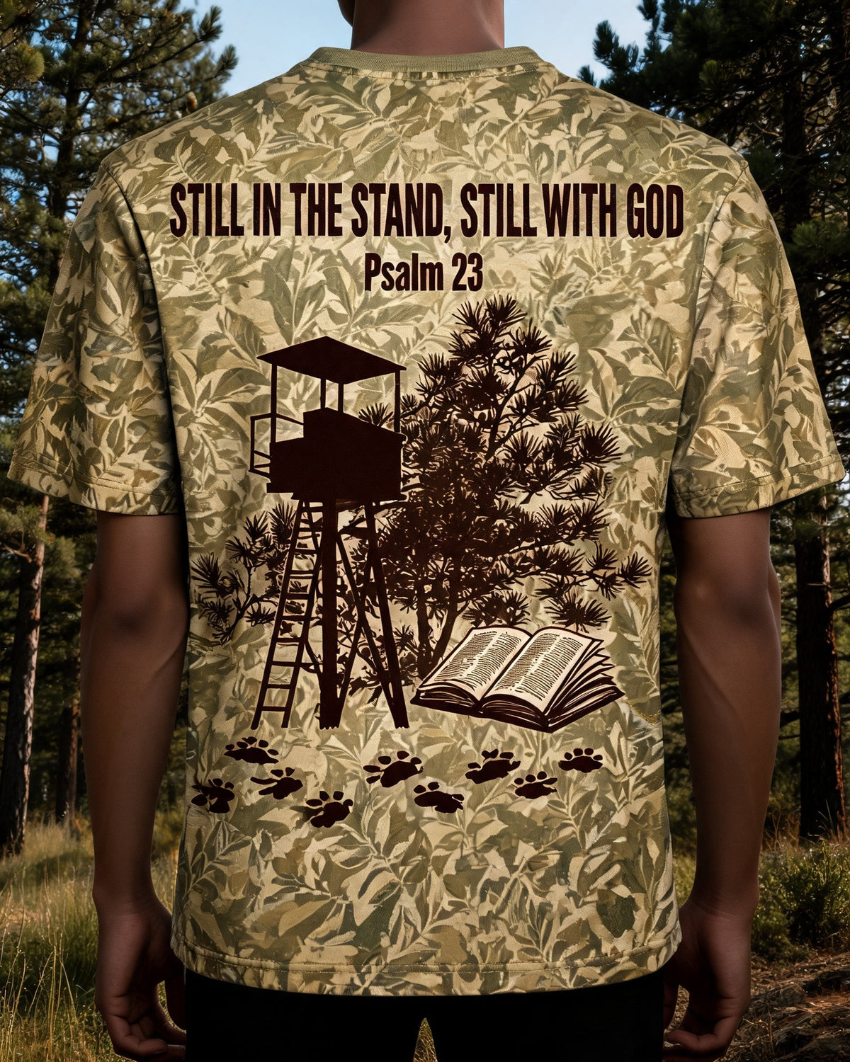 Christian Hunting Shirt - Still In The Stand Still With God Short Sleeve AOP T-shirt