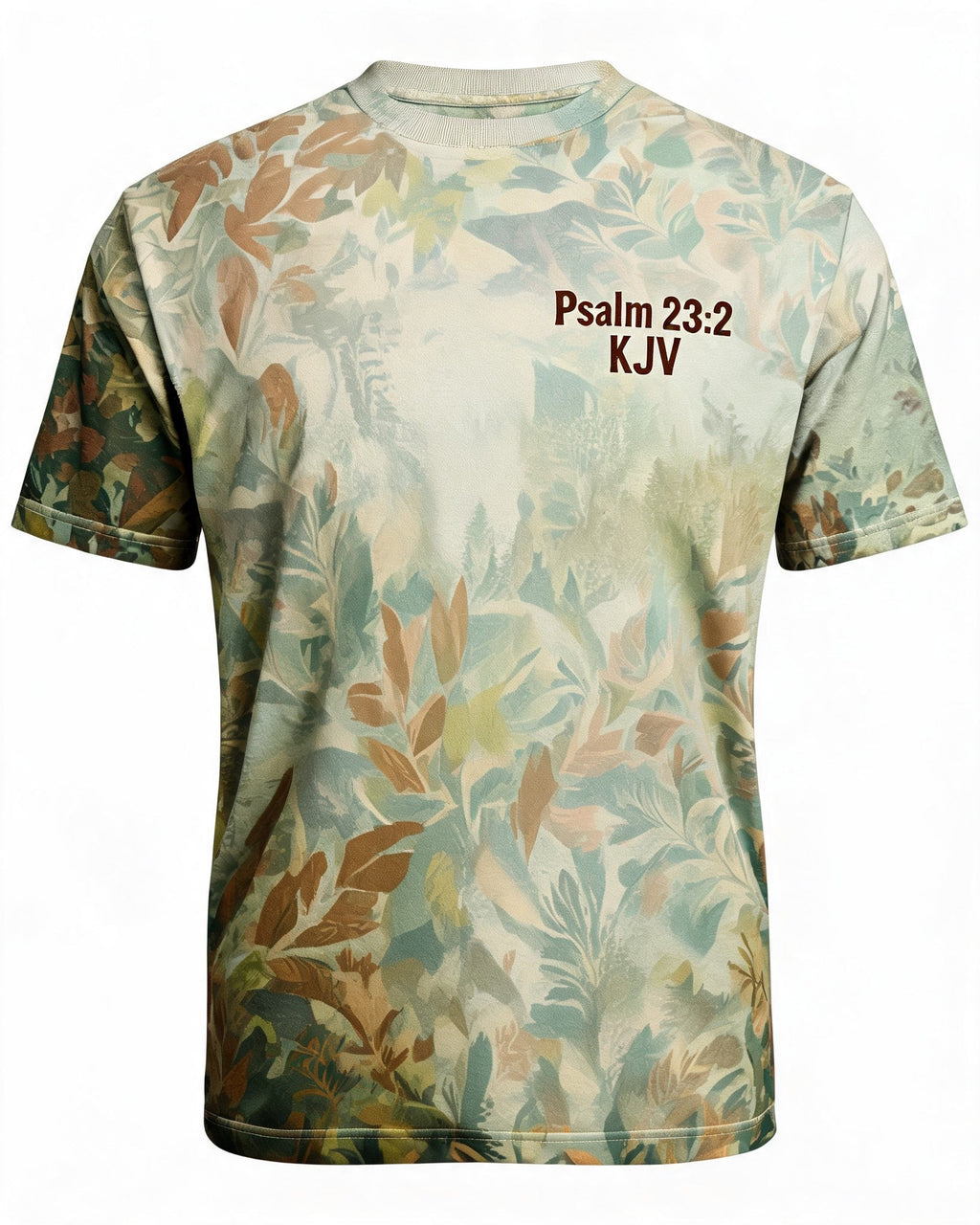 Green Pastures Quiet Trails Christian Hunting Shirt Short Sleeve AOP T-shirt
