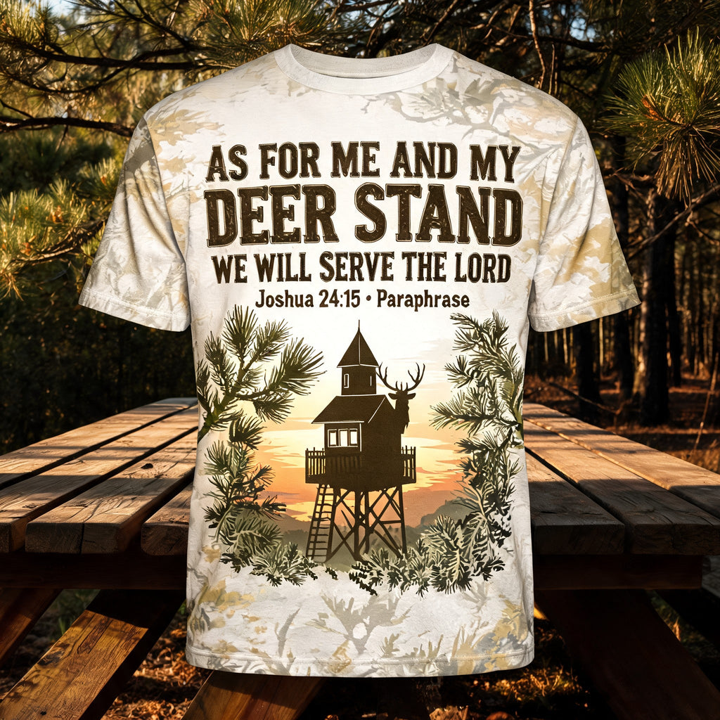 Mens Christian Shirts Funny - As For Me And My Deer Stand Short Sleeve AOP T-shirt