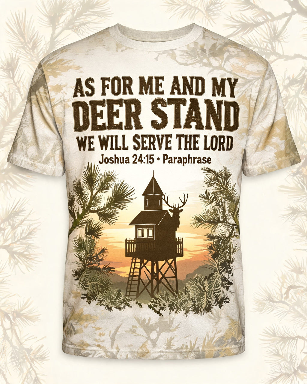 Mens Christian Shirts Funny - As For Me And My Deer Stand Short Sleeve AOP T-shirt