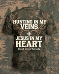 Christian Hunting Shirt - Hunting In My Veins Jesus In My Heart Refresh Short Sleeve AOP T-shirt
