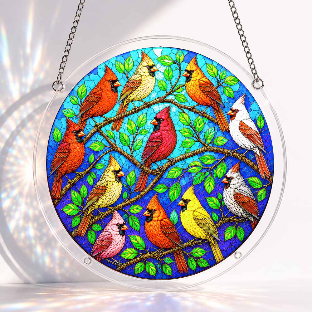 Acrylic Jigsaw Puzzle Suncatcher - Cardinal Chorus