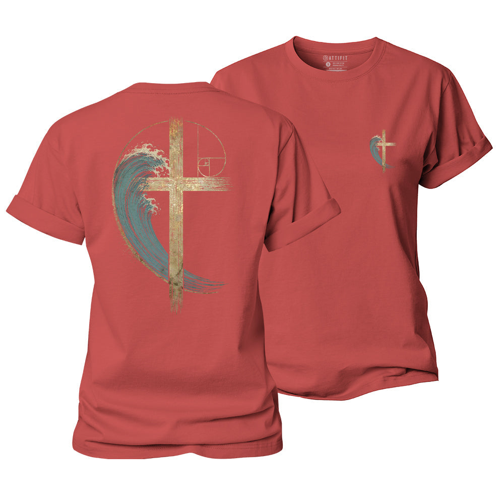 Wave Cross Women's Cotton T-Shirt
