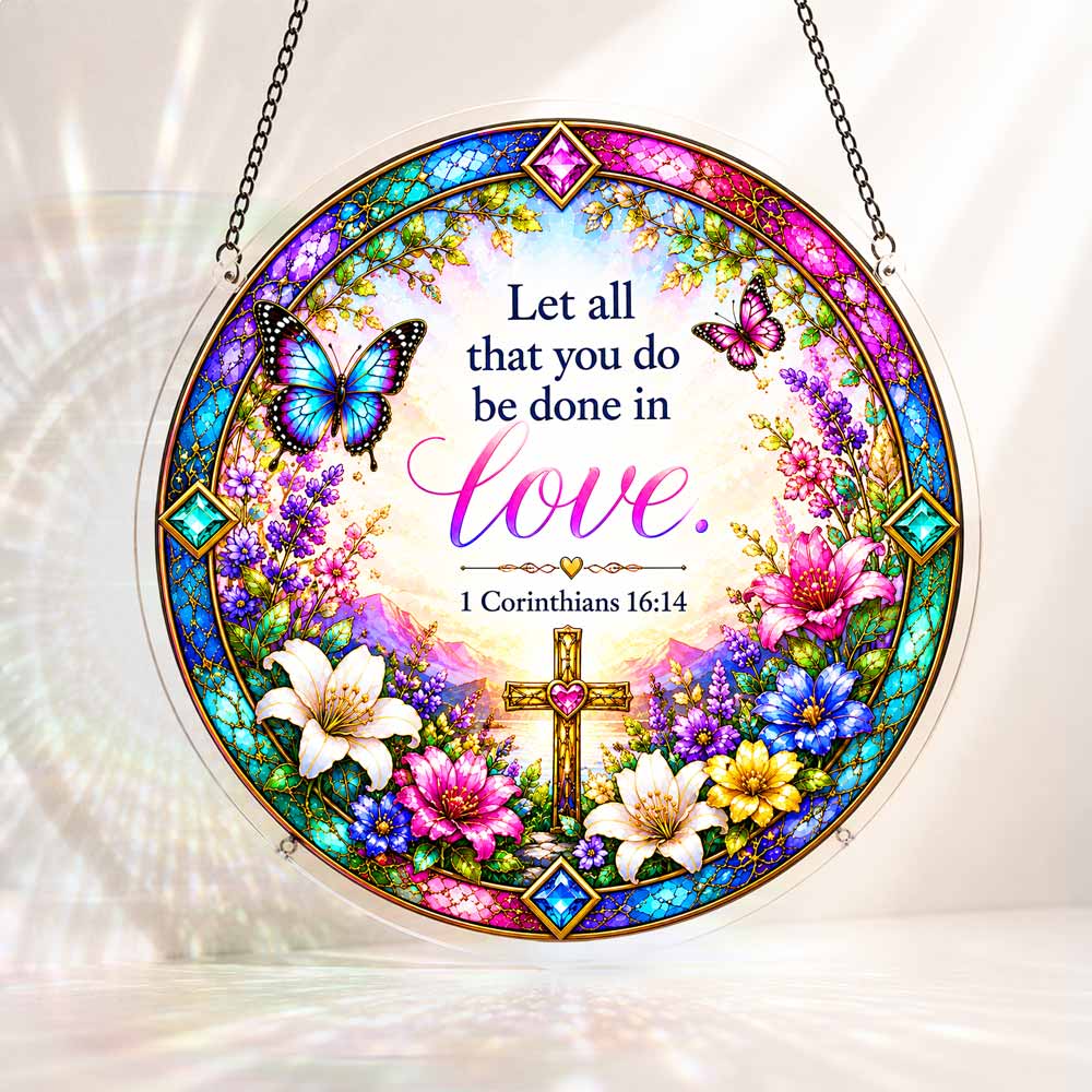 Acrylic Jigsaw Puzzle Suncatcher - Corinthians 14:16