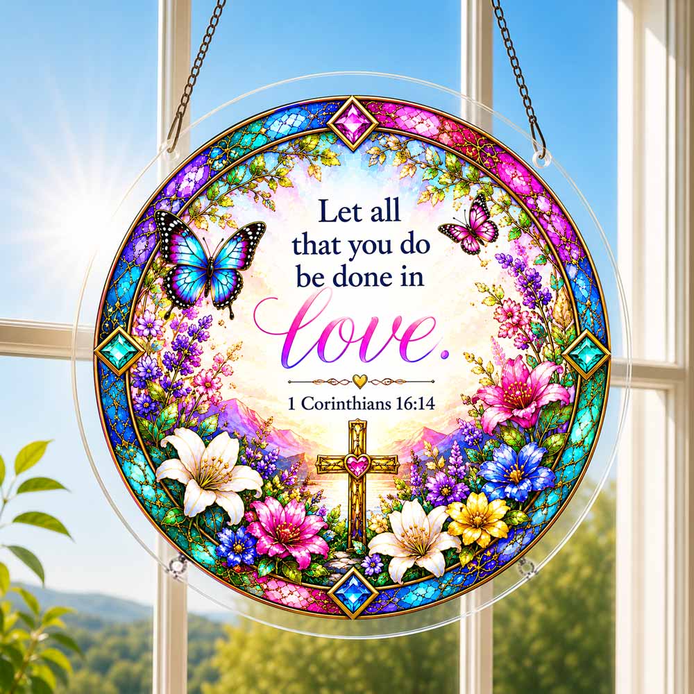 Acrylic Jigsaw Puzzle Suncatcher - Corinthians 14:16
