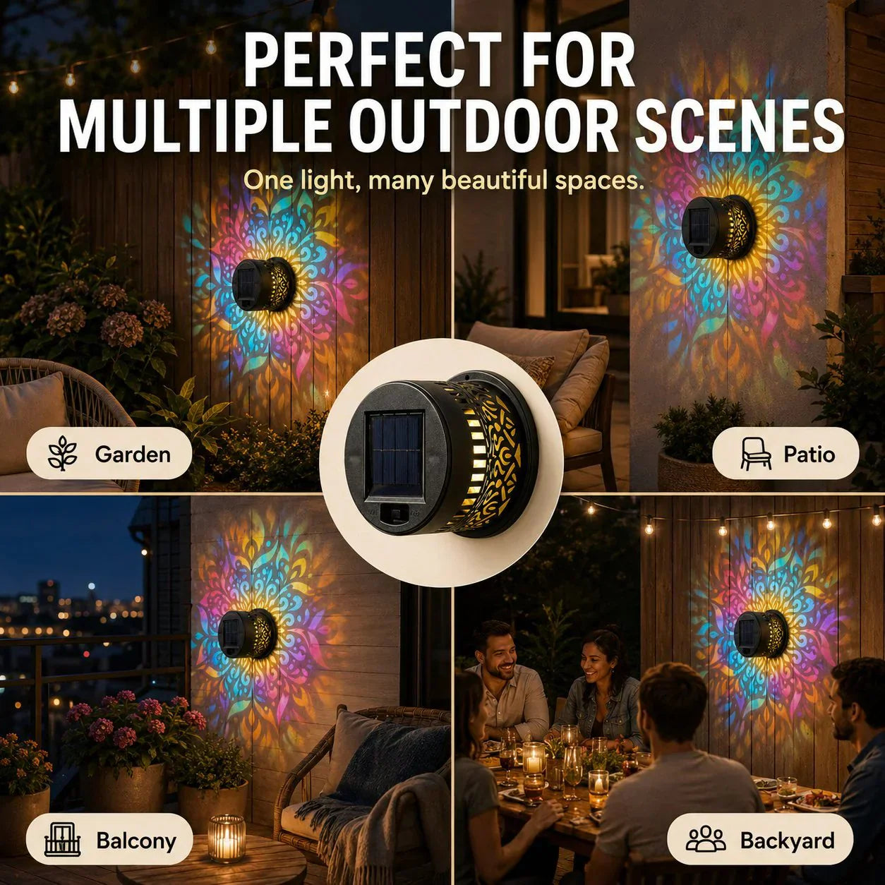 🏵️💓Surprise Price: Only £7.99!!🔥Solar-Powered Mandala Projector Light🎁🏠