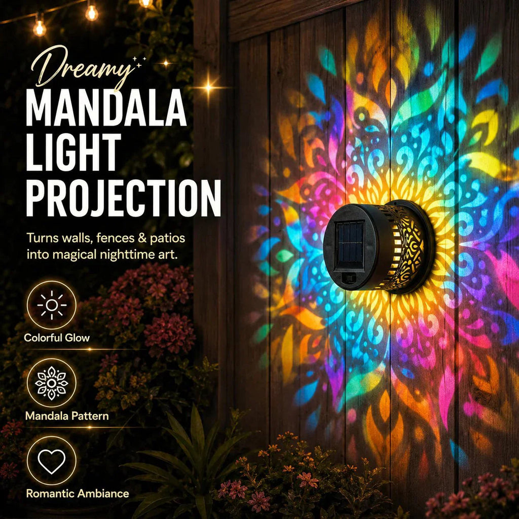 🏵️💓Surprise Price: Only £7.99!!🔥Solar-Powered Mandala Projector Light🎁🏠