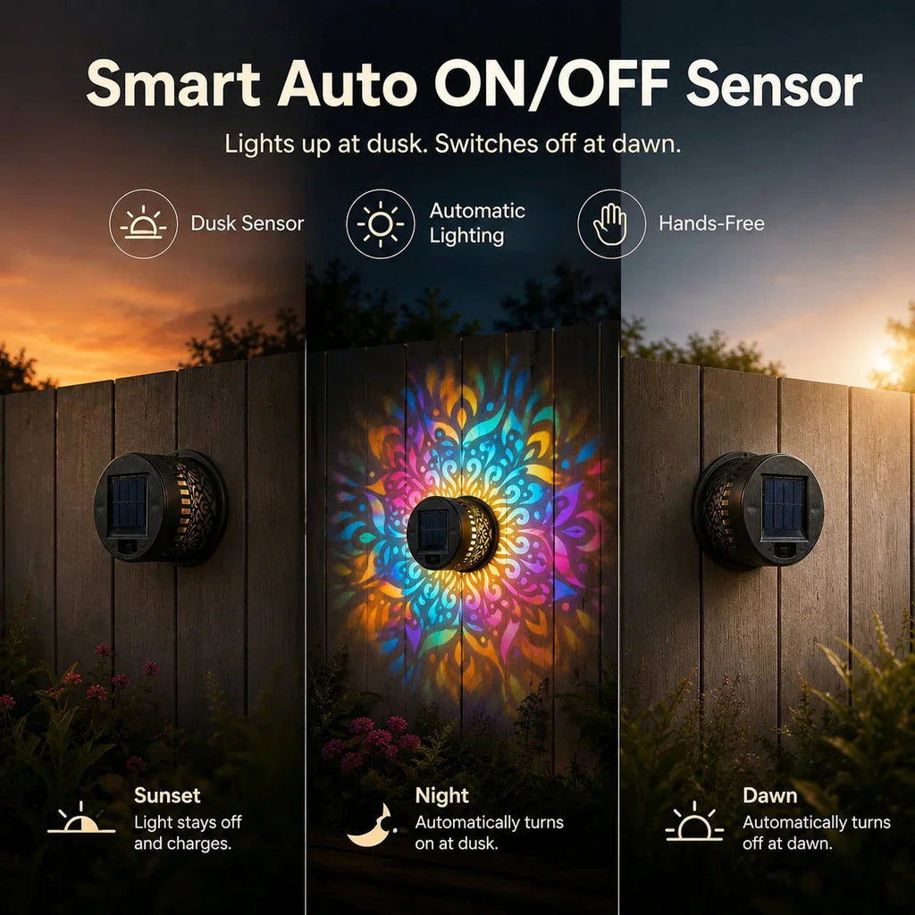 🏵️💓Surprise Price: Only £7.99!!🔥Solar-Powered Mandala Projector Light🎁🏠