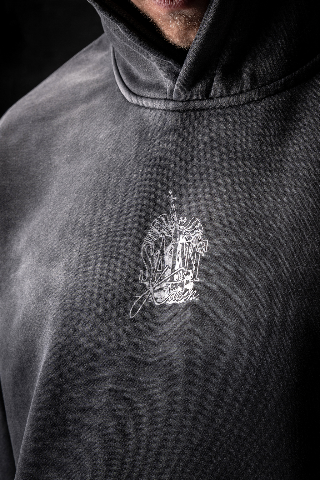 Crusader Cross Hoodie - Acid Wash