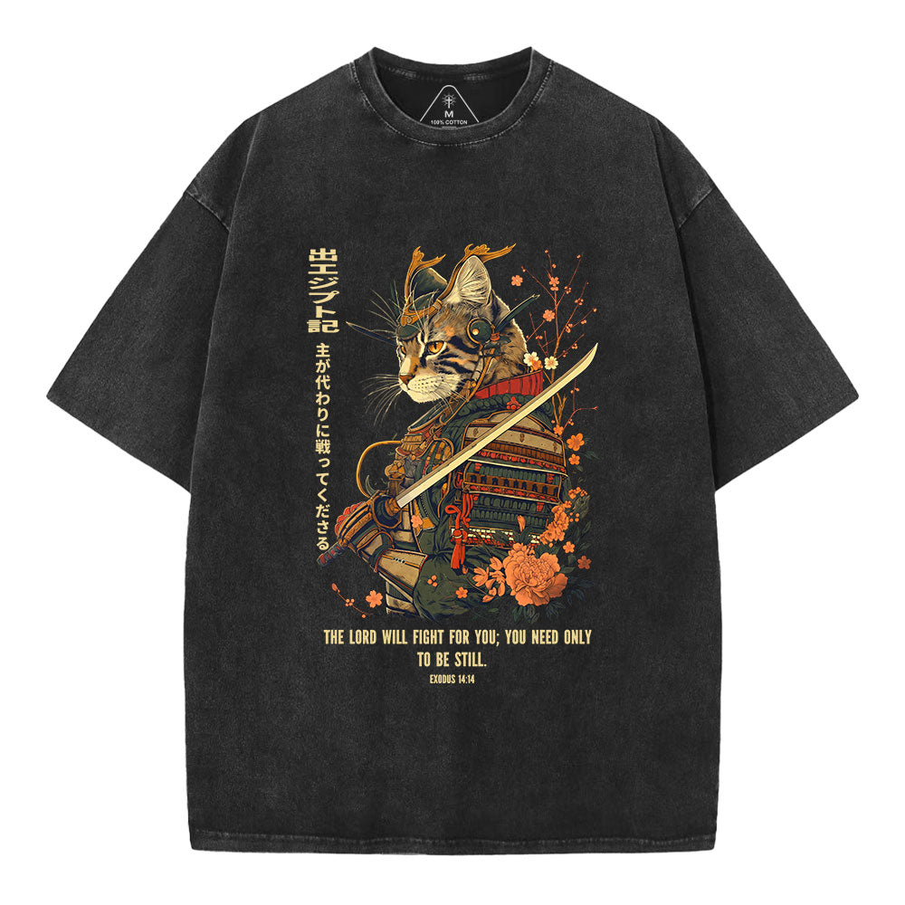The Lord Shall Fight For You Christian Washed T-Shirt