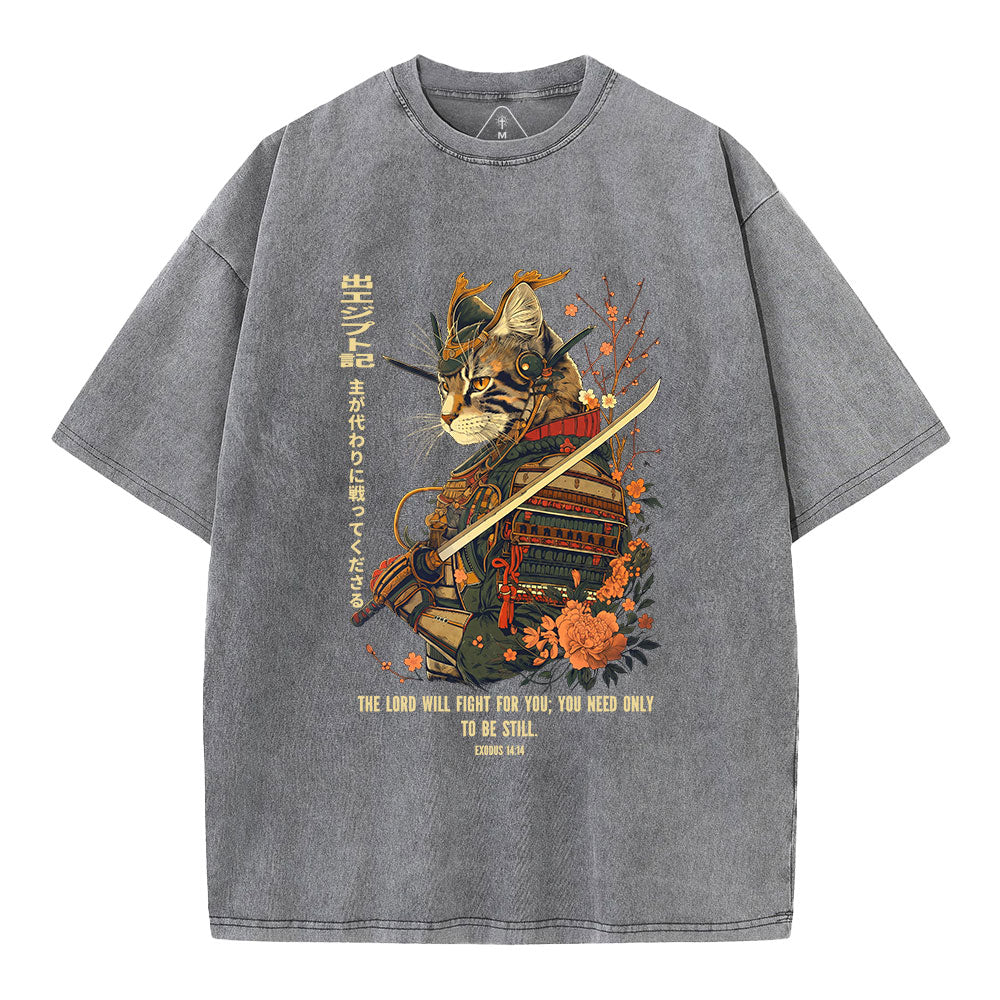 The Lord Shall Fight For You Christian Washed T-Shirt