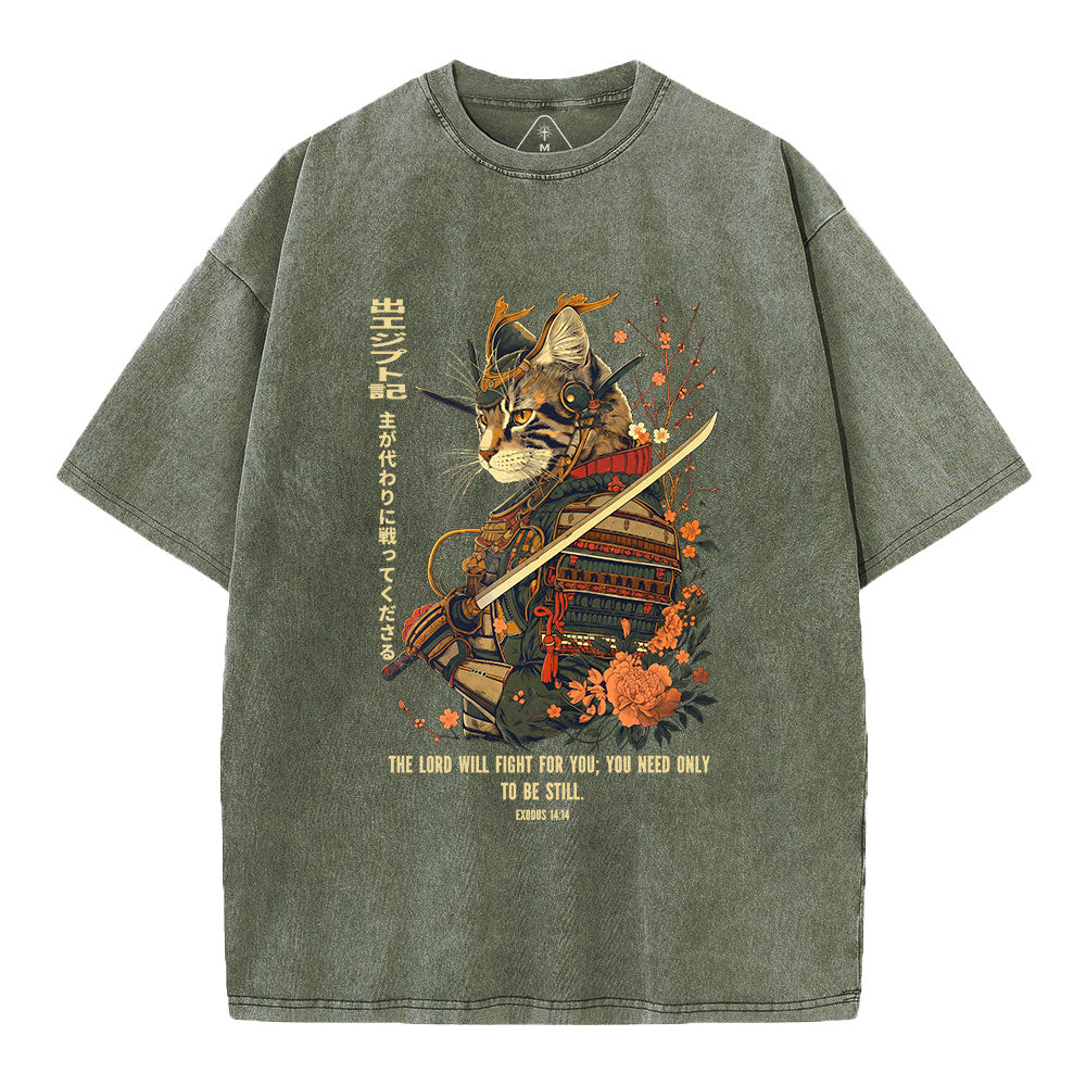 The Lord Shall Fight For You Christian Washed T-Shirt
