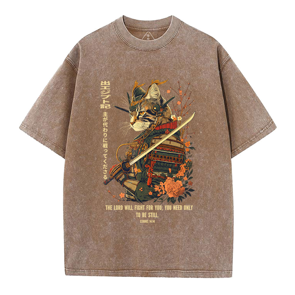 The Lord Shall Fight For You Christian Washed T-Shirt
