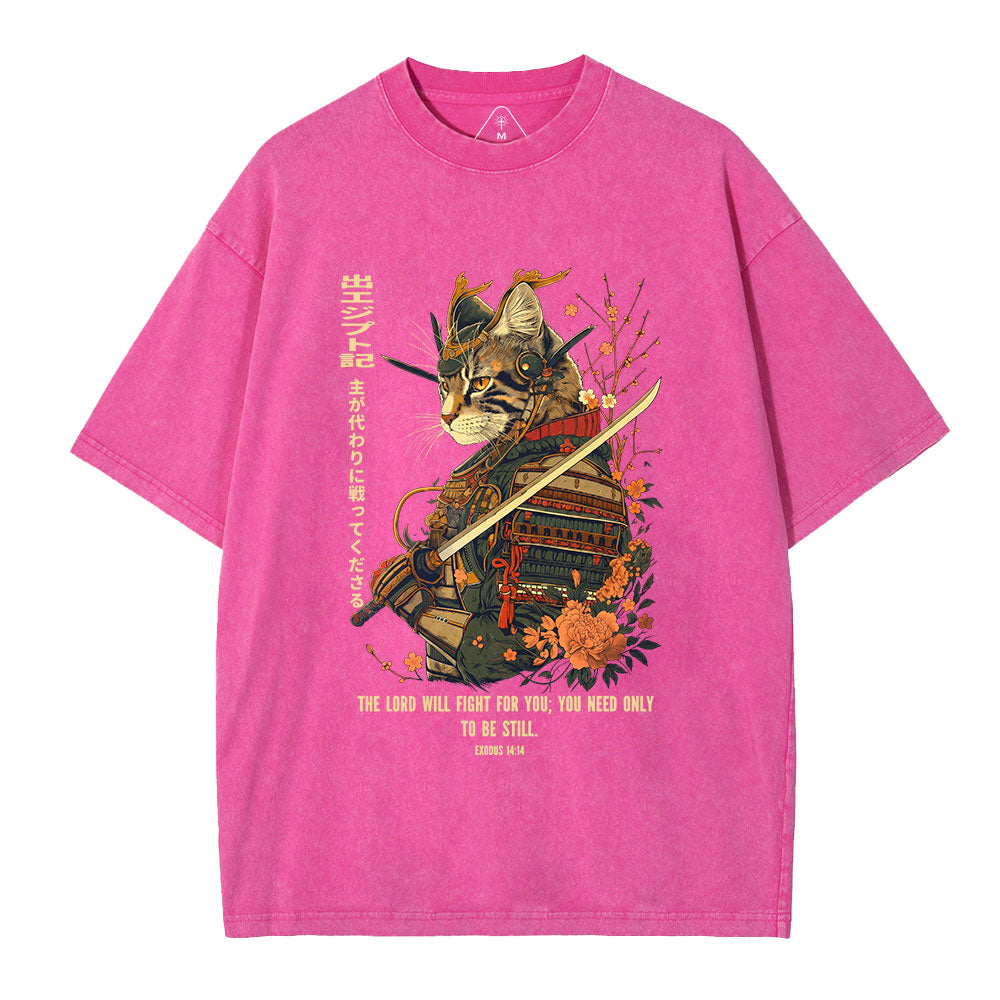 The Lord Shall Fight For You Christian Washed T-Shirt