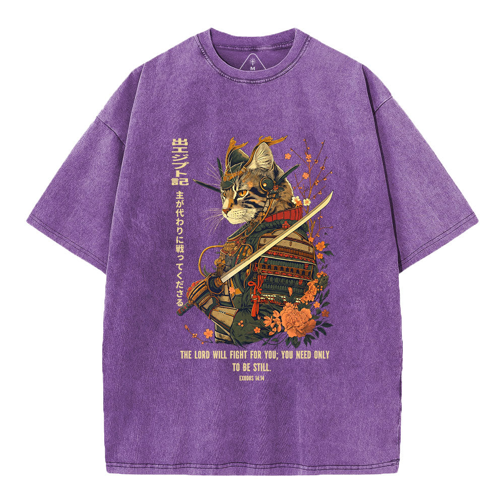 The Lord Shall Fight For You Christian Washed T-Shirt