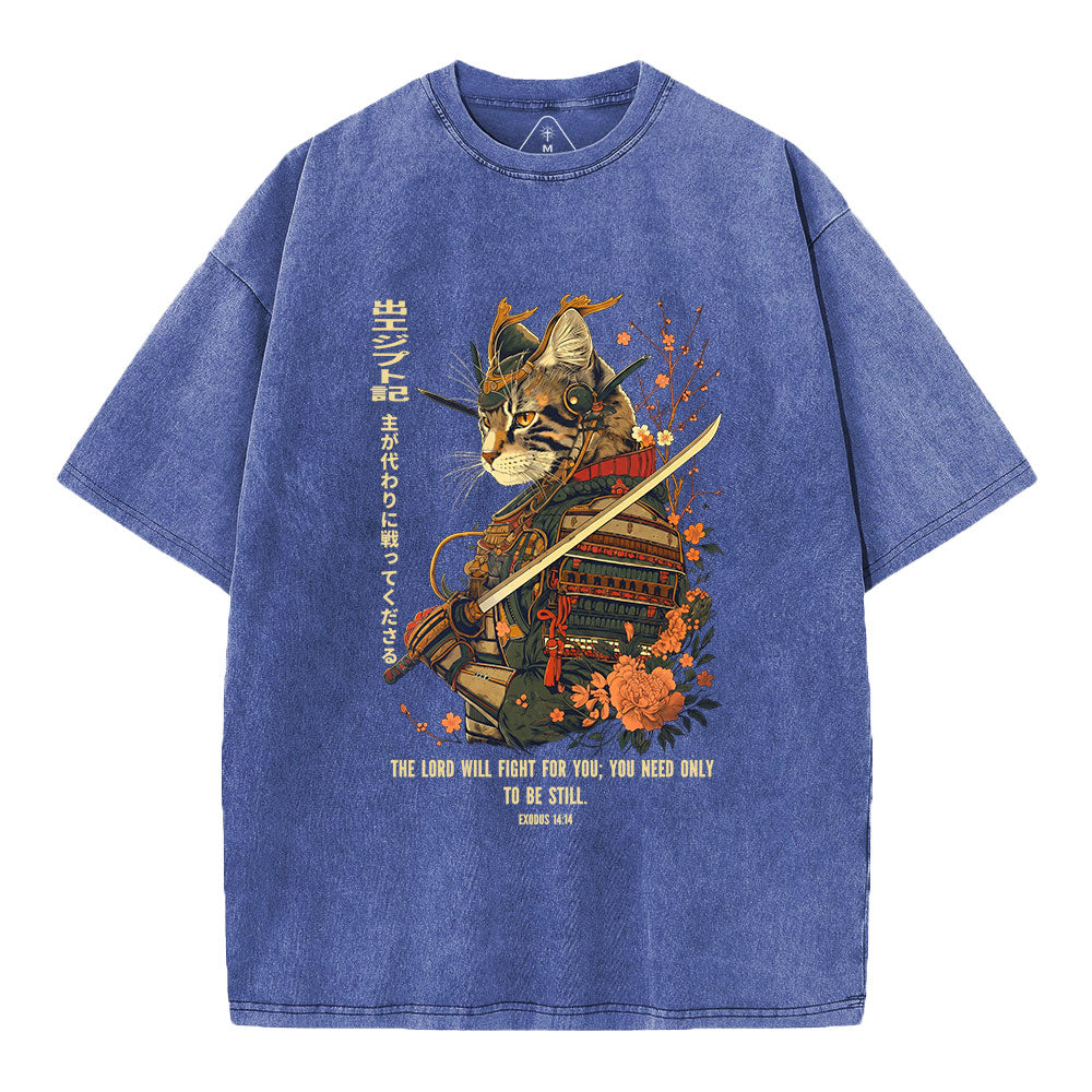 The Lord Shall Fight For You Christian Washed T-Shirt