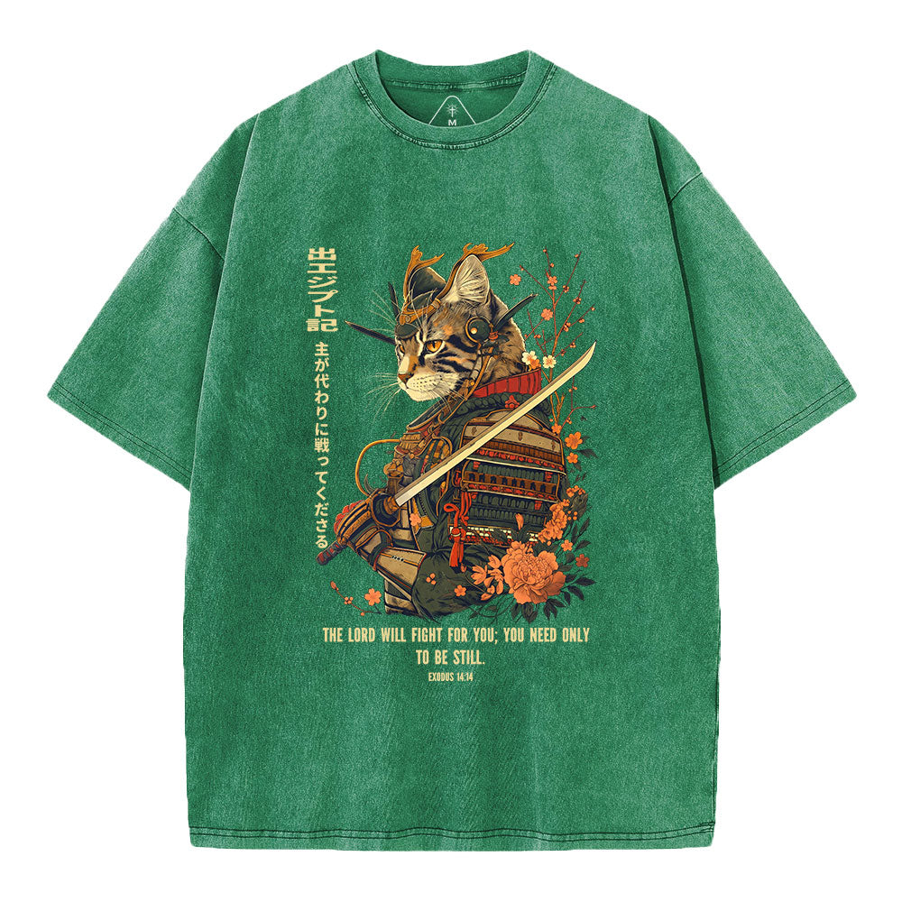The Lord Shall Fight For You Christian Washed T-Shirt