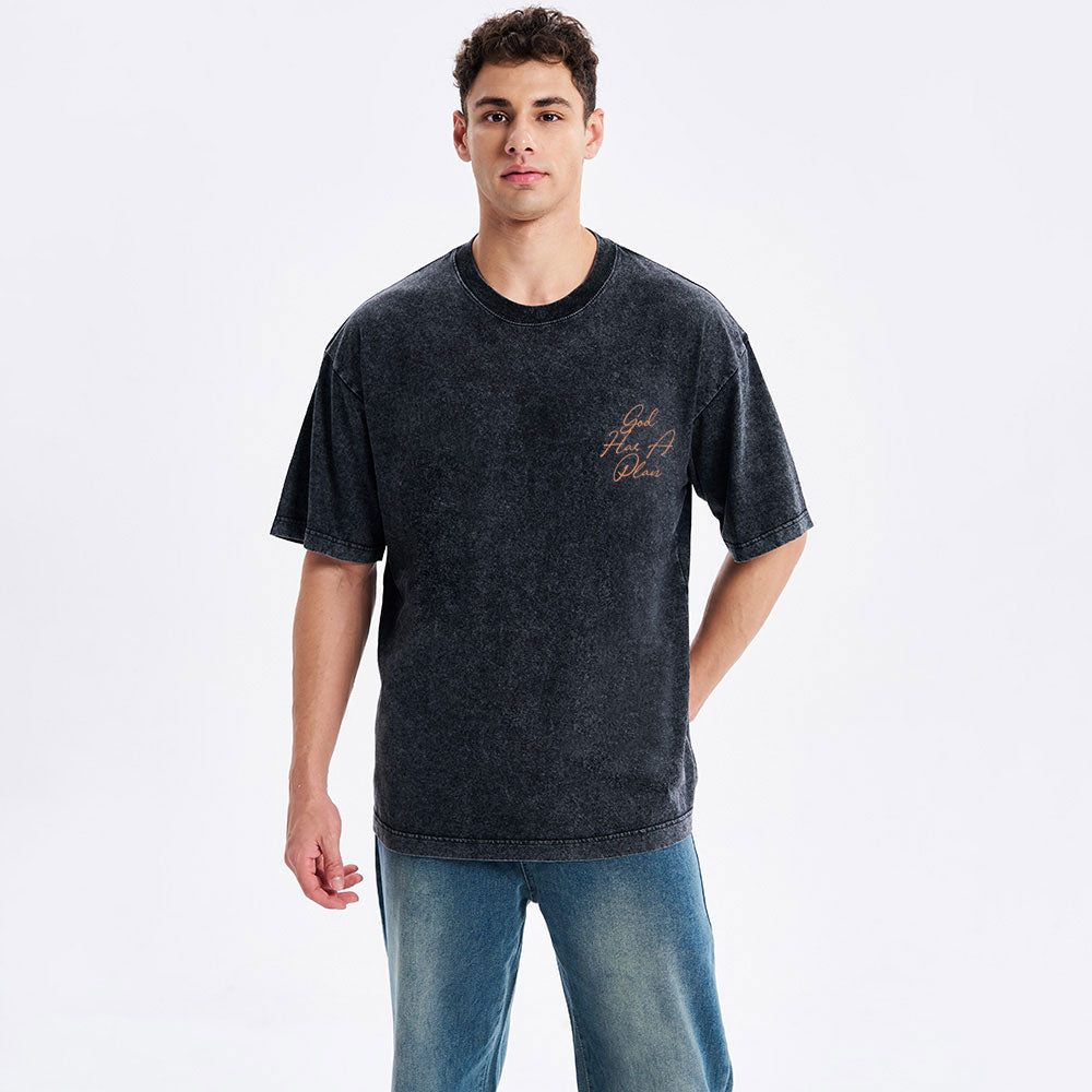 God Has A Plan Christian Washed T-Shirt
