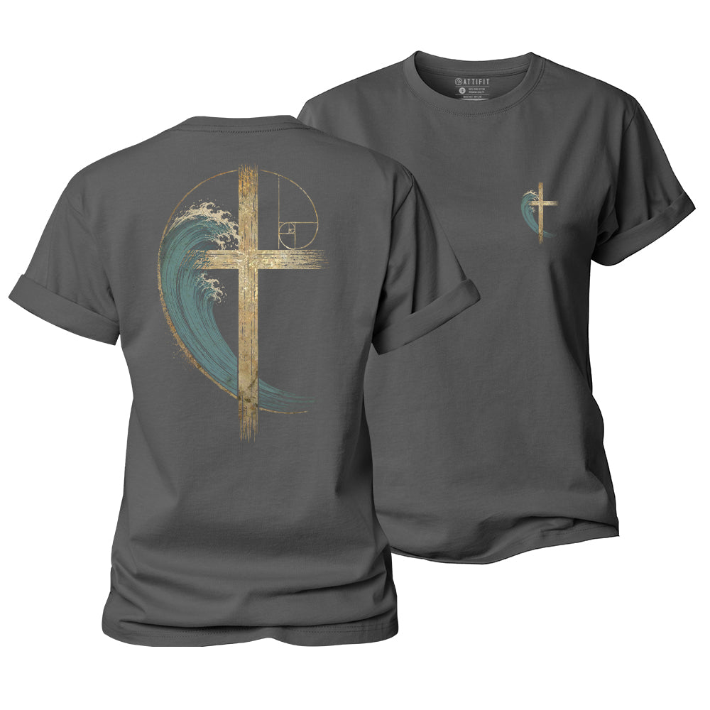 Wave Cross Women's Cotton T-Shirt