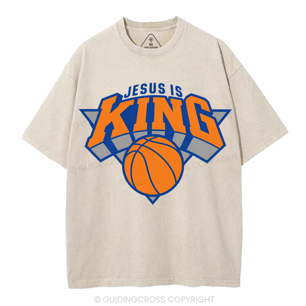 Jesus Is King Christian Washed T-Shirt