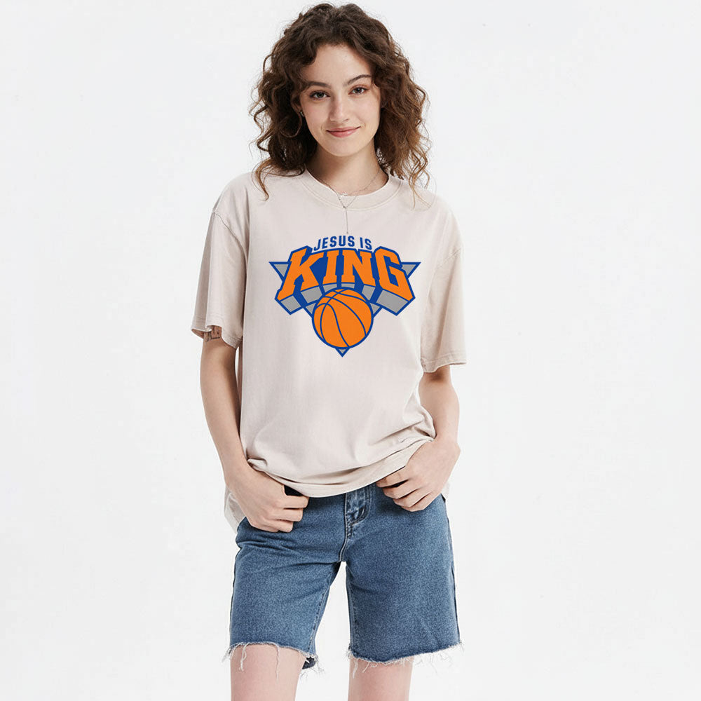 Jesus Is King Christian Washed T-Shirt
