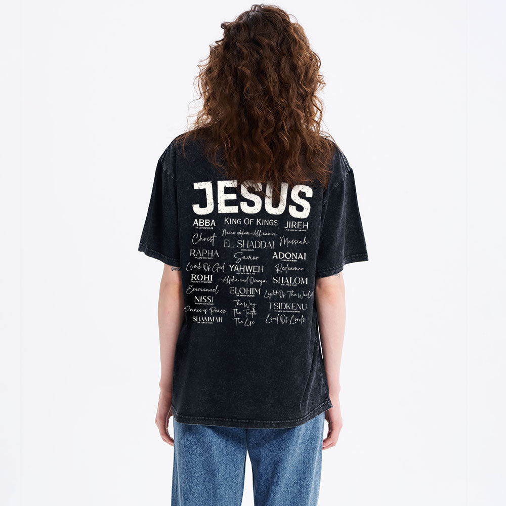 Names Of Jesus Christian Washed T-Shirt