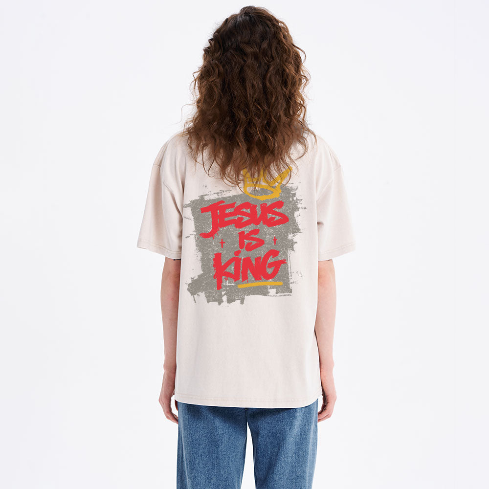 Jesus Is King Christian Washed T-Shirt