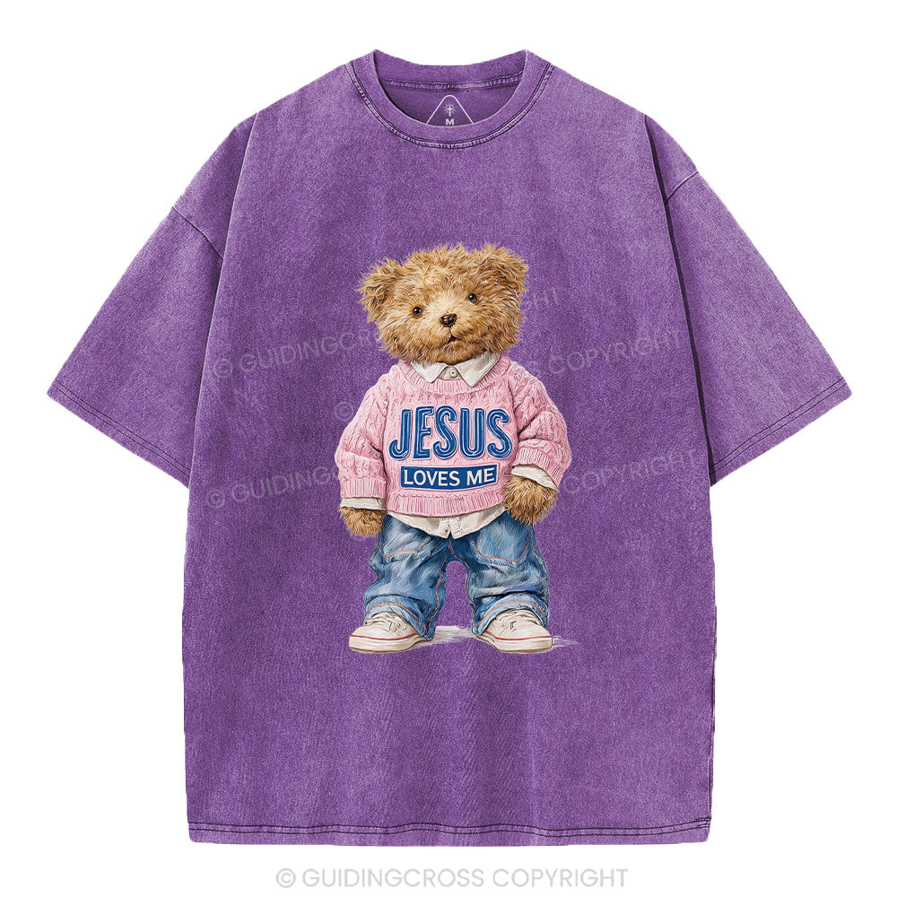Jesus Loves Me Christian Washed T-Shirt